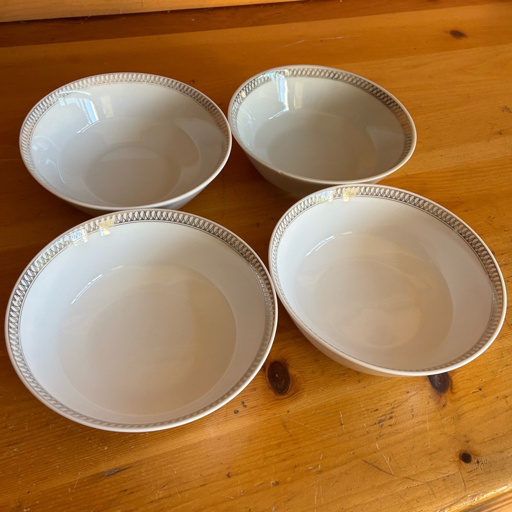 United Airlines Platinum Silver First Class Dining Bowls BO-798 Set of 4